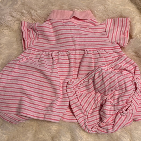 Ralph Lauren Pink and White Striped Baby Dress Set - Picture 2 of 2